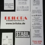 Briloba Etikettenservice e.K.  -  Textiletiketten Webetiketten Geschenkbänder Kartonetiketten Etiketten - Briloba Etikettenservice e.K.